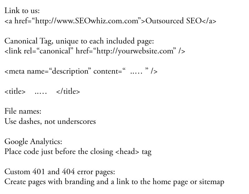 SEO code
